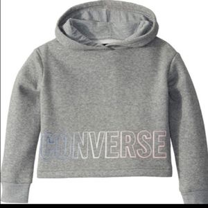 Gray Converse crop top hoodie size XL in girls